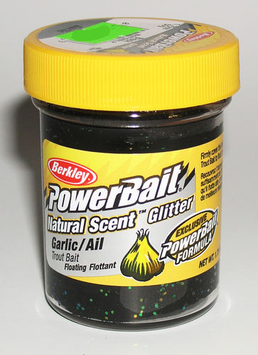 Berkley Trout Bait black Garlic Glitter