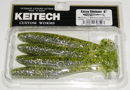 Keitech Easy Shiner 4' Chartreuse Ice Shad