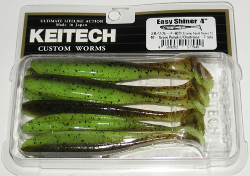 Keitech Easy Shiner 4' Pumpkin Chartreuse