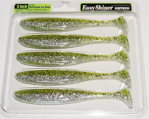 Keitech Easy Shiner 5' Chartreuse Ice Shad