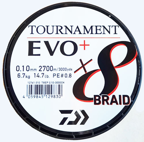 DAIWA Tournament EVO-plus 8-Braid - chartreuse - 0,10 mm