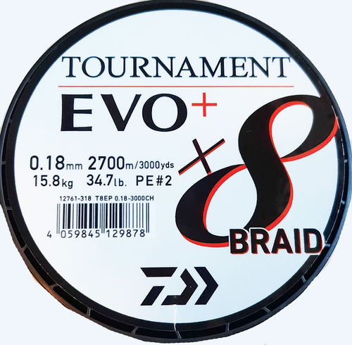 DAIWA Tournament EVO-plus 8-Braid - chartreuse - 0,18 mm